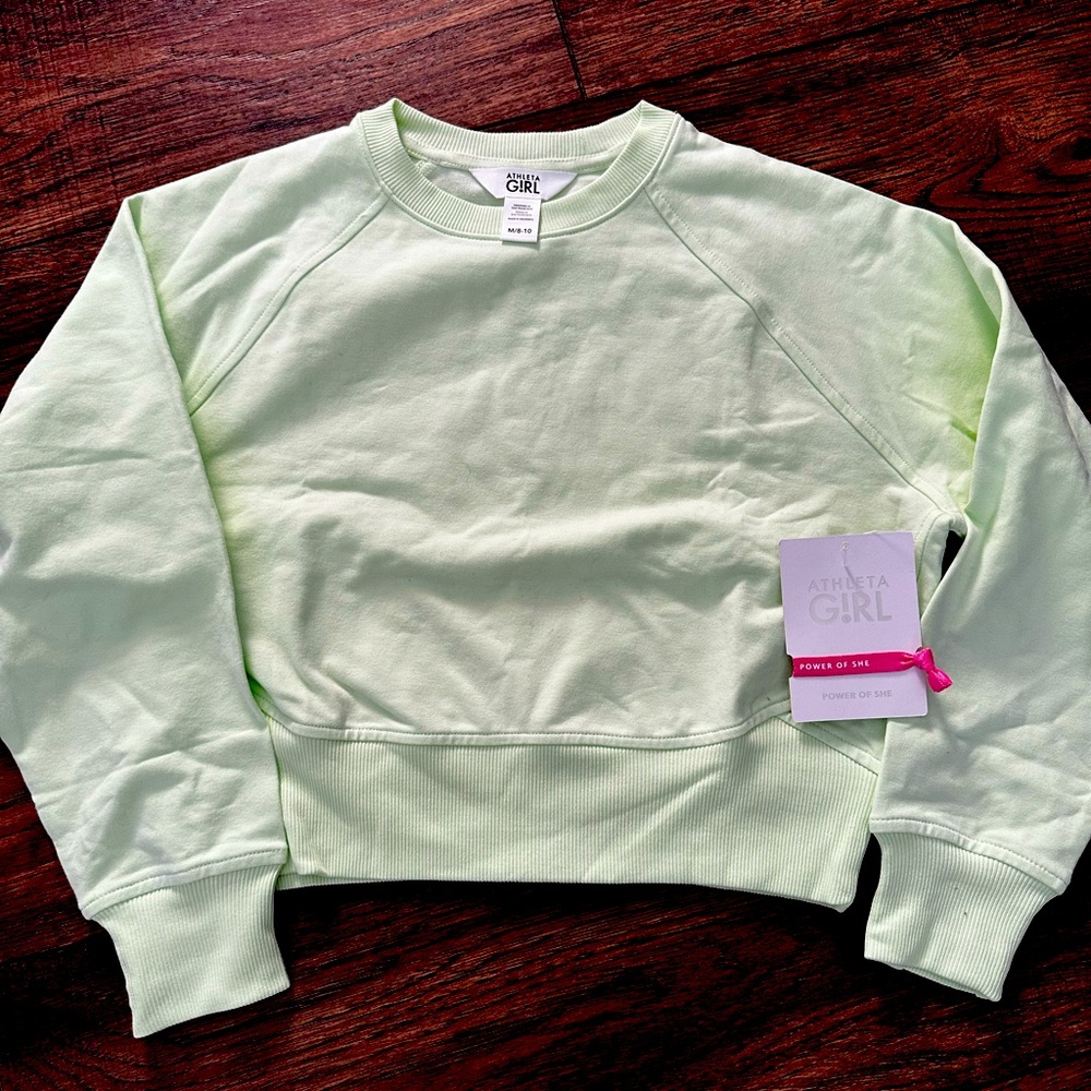Athleta Girl Light Green Sweatshirt Medium 8-10